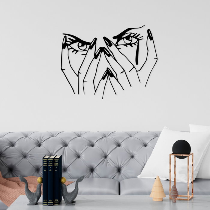 Wallity Woman Eyes Accesorio de Pared de Metal Negro